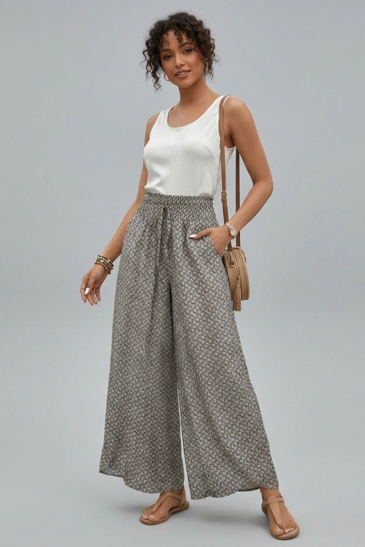 Cassia | Bedruckte weite Hose