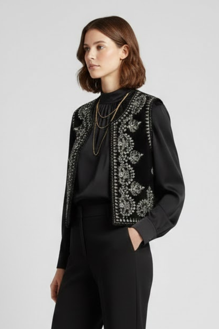 Edith | Bestickte Vintage-Weste