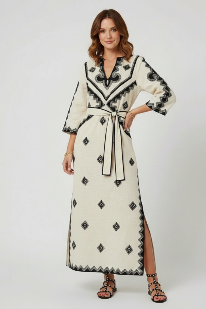 Elspeth | Besticktes Kaftankleid