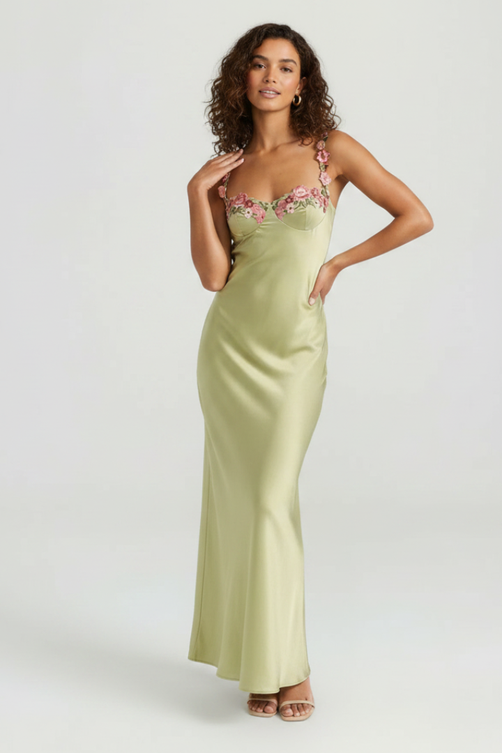 Elvoria | Maxikleid mit Stickerei