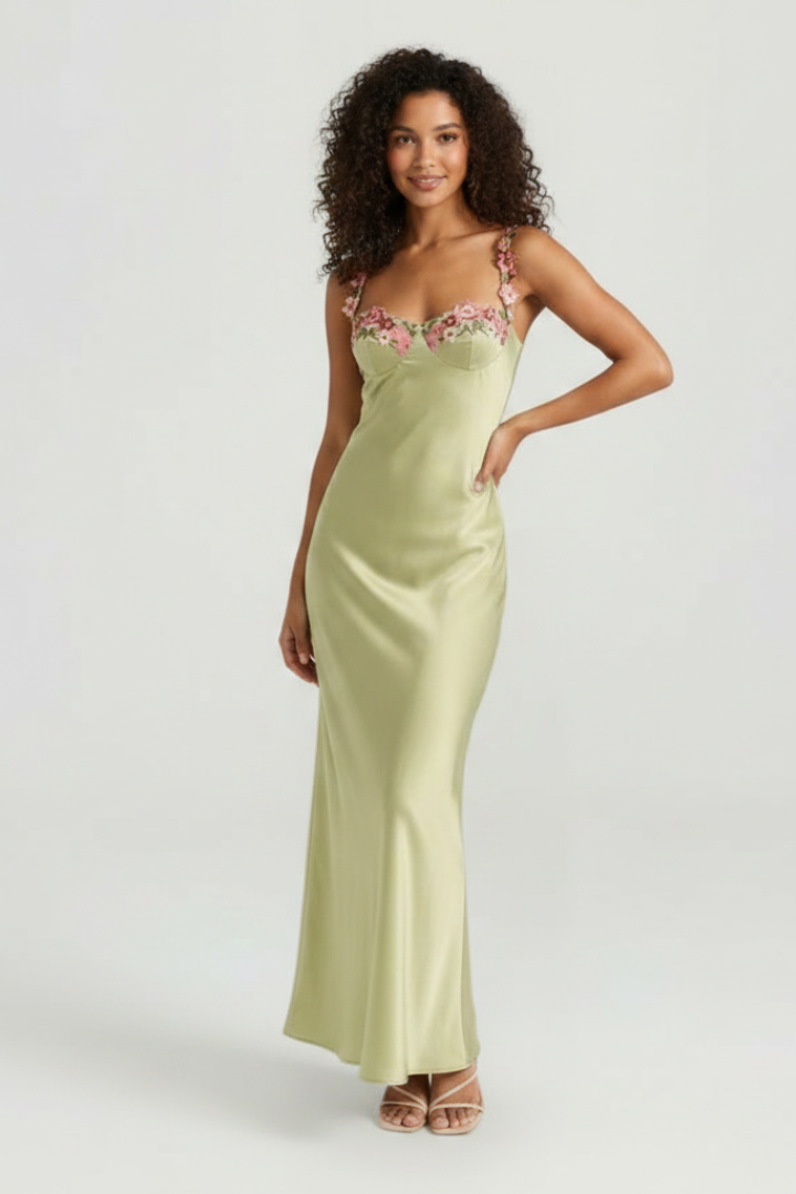 Elvoria | Maxikleid mit Stickerei