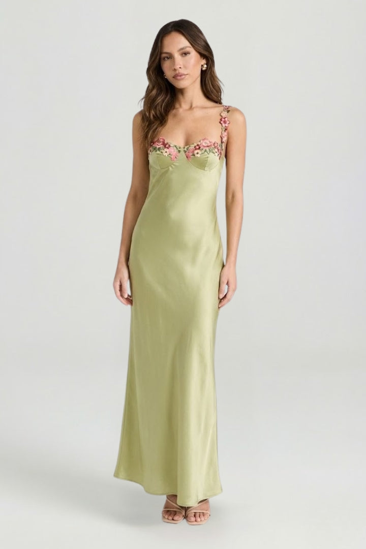 Elvoria | Maxikleid mit Stickerei