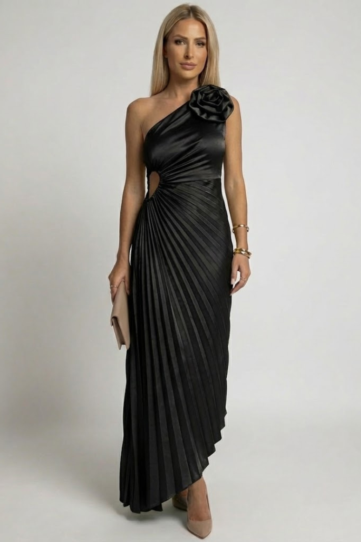 Evania | Ein-Schulter Maxi-Kleid