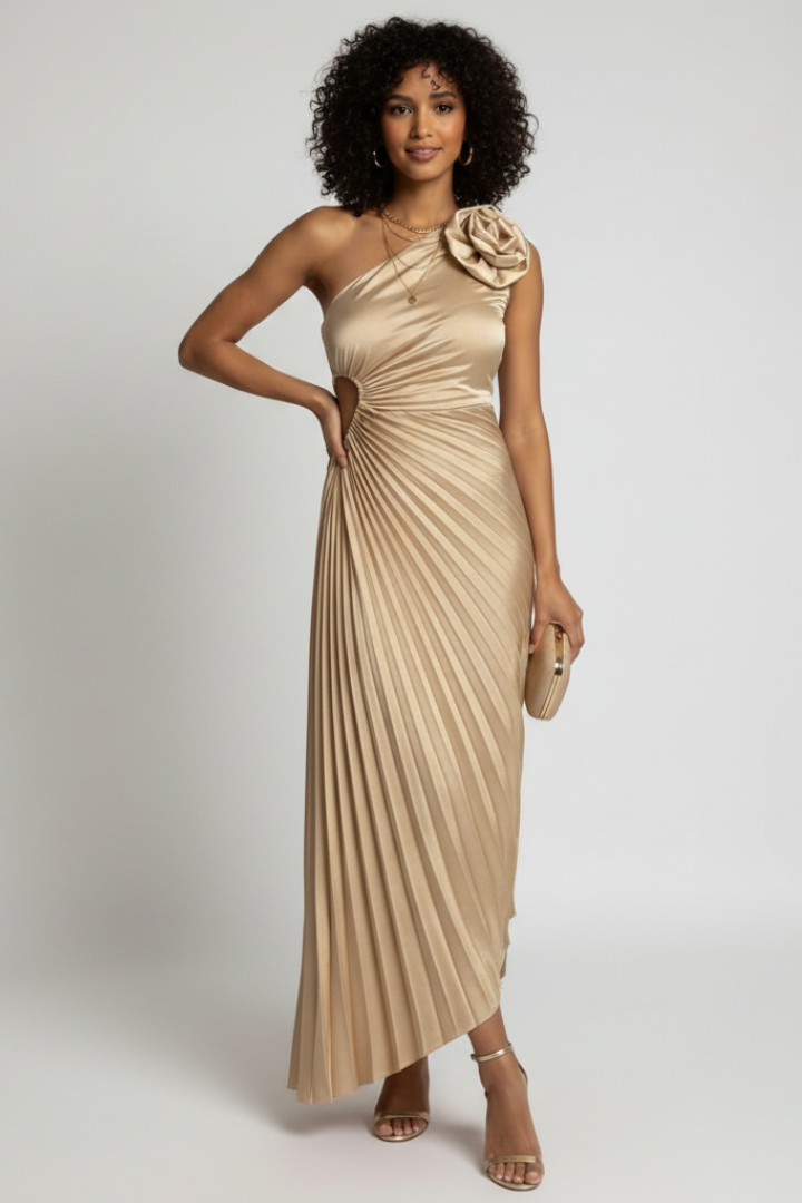 Evania | Ein-Schulter Maxi-Kleid