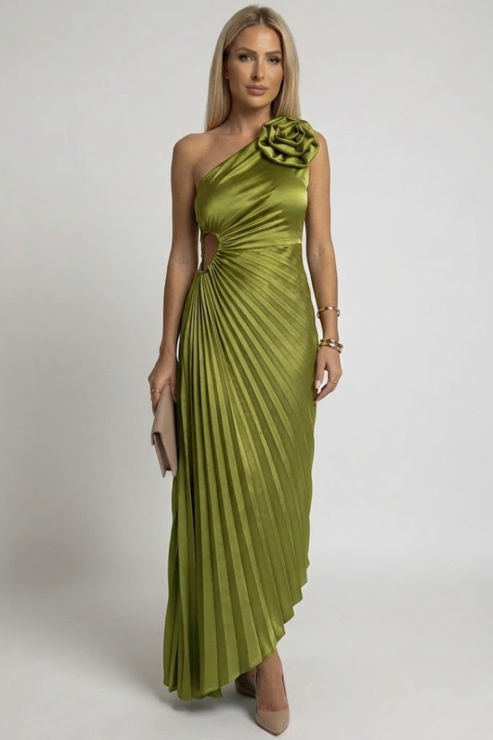Evania | Ein-Schulter Maxi-Kleid