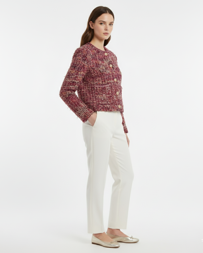 Anouk | Bouclé Blazer mit Knopf-Detail