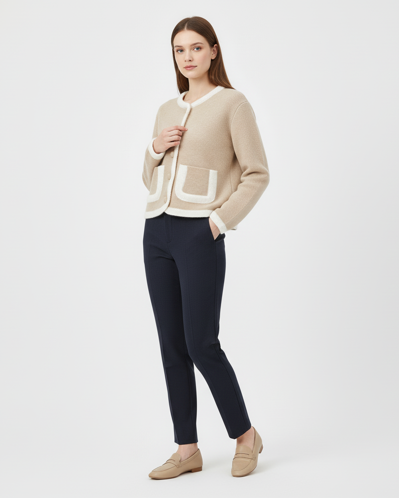 Juline | Wollook Jacke mit Knopfverschluss