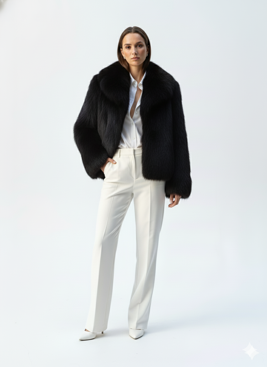 Dana | Damen Oversized Kunstfelljacke