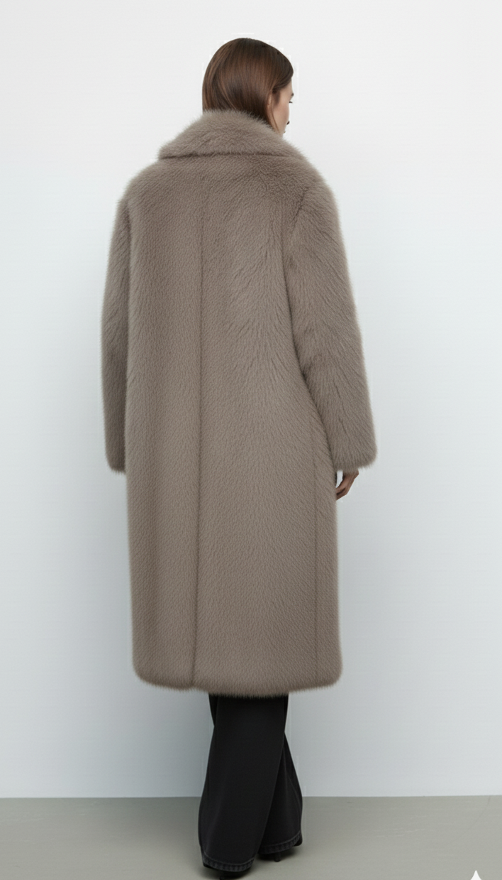 Narcissa | Eleganter Kunstpelzmantel mit Kragen