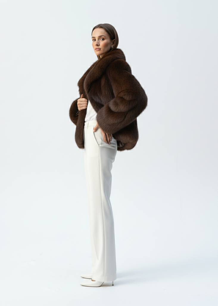 Dana | Damen Oversized Kunstfelljacke