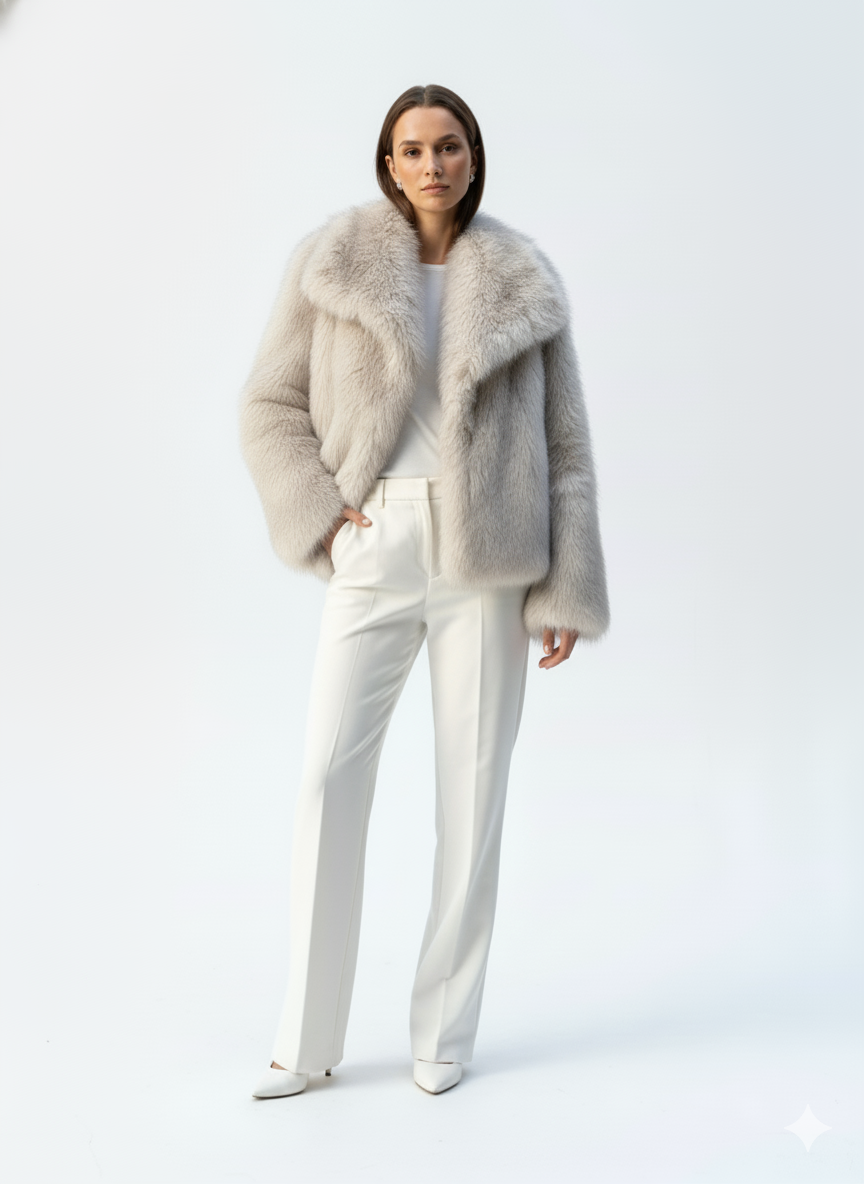 Dana | Damen Oversized Kunstfelljacke