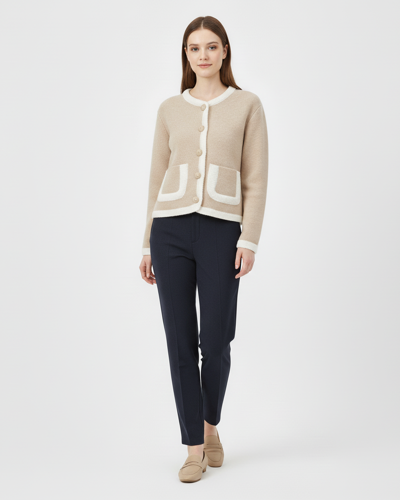 Juline | Wollook Jacke mit Knopfverschluss