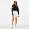 Ivy | Schwarzer Pullover mit weißen Bändern