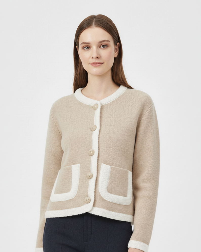 Juline | Wollook Jacke mit Knopfverschluss