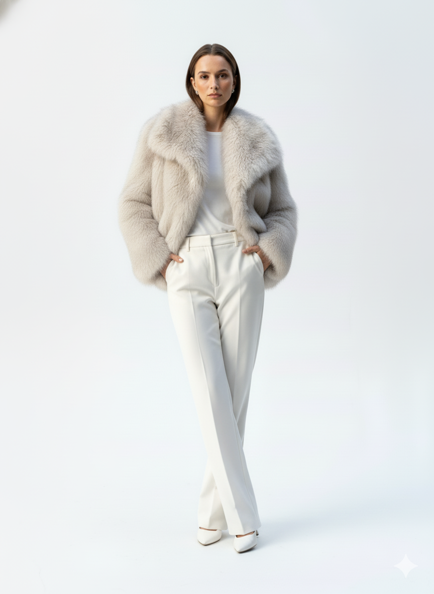 Dana | Damen Oversized Kunstfelljacke