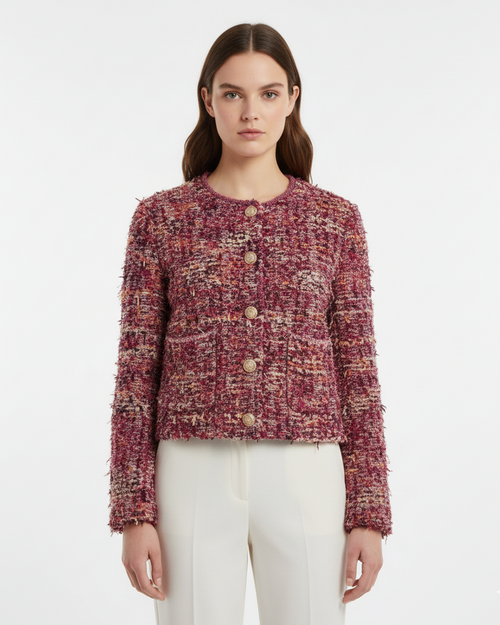 Anouk | Bouclé Blazer mit Knopf-Detail