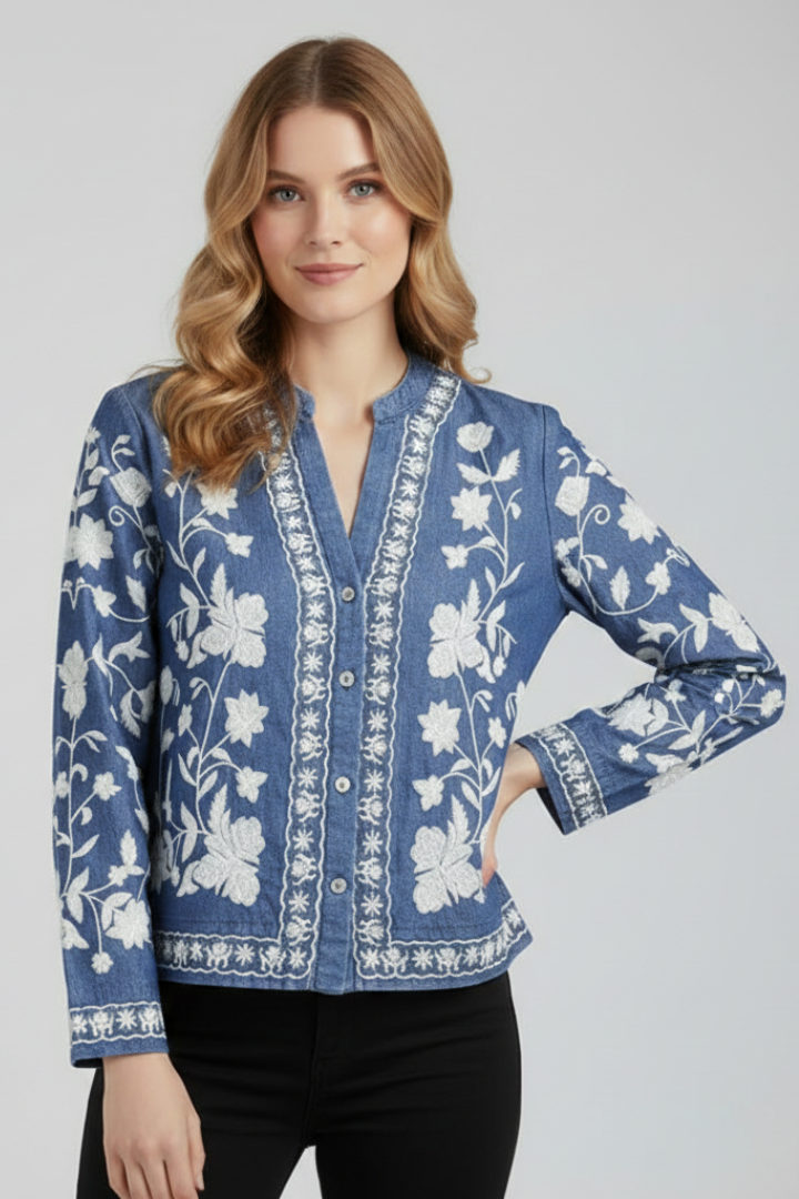 Glyra | Bestickte Boho-Bluse