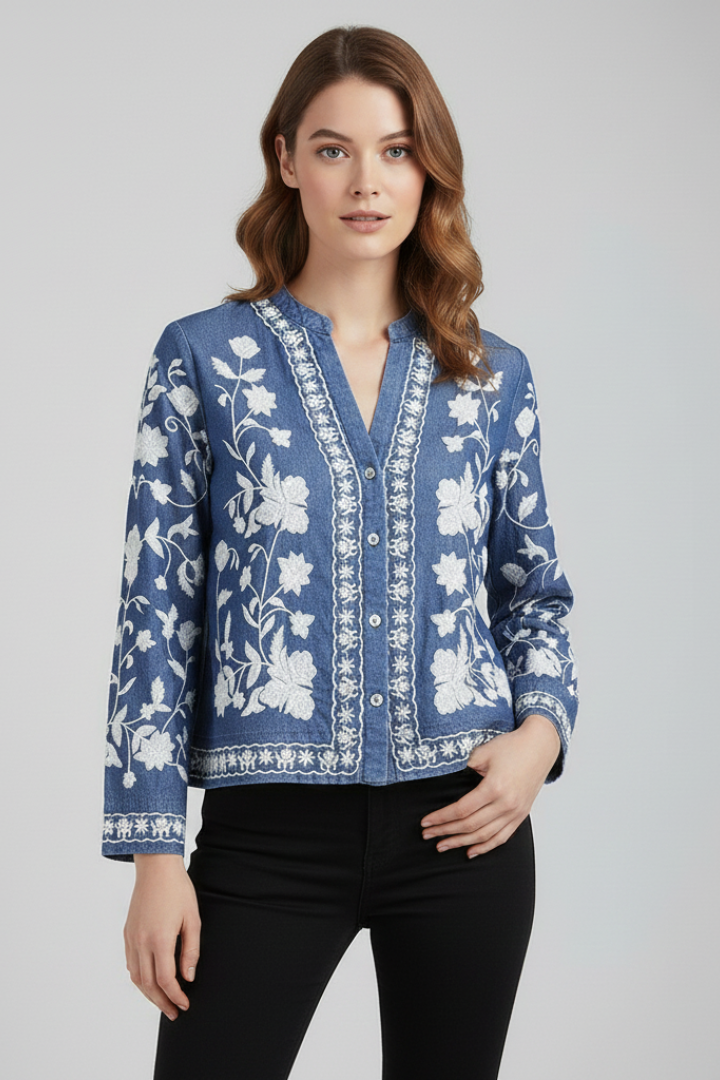 Glyra | Bestickte Boho-Bluse