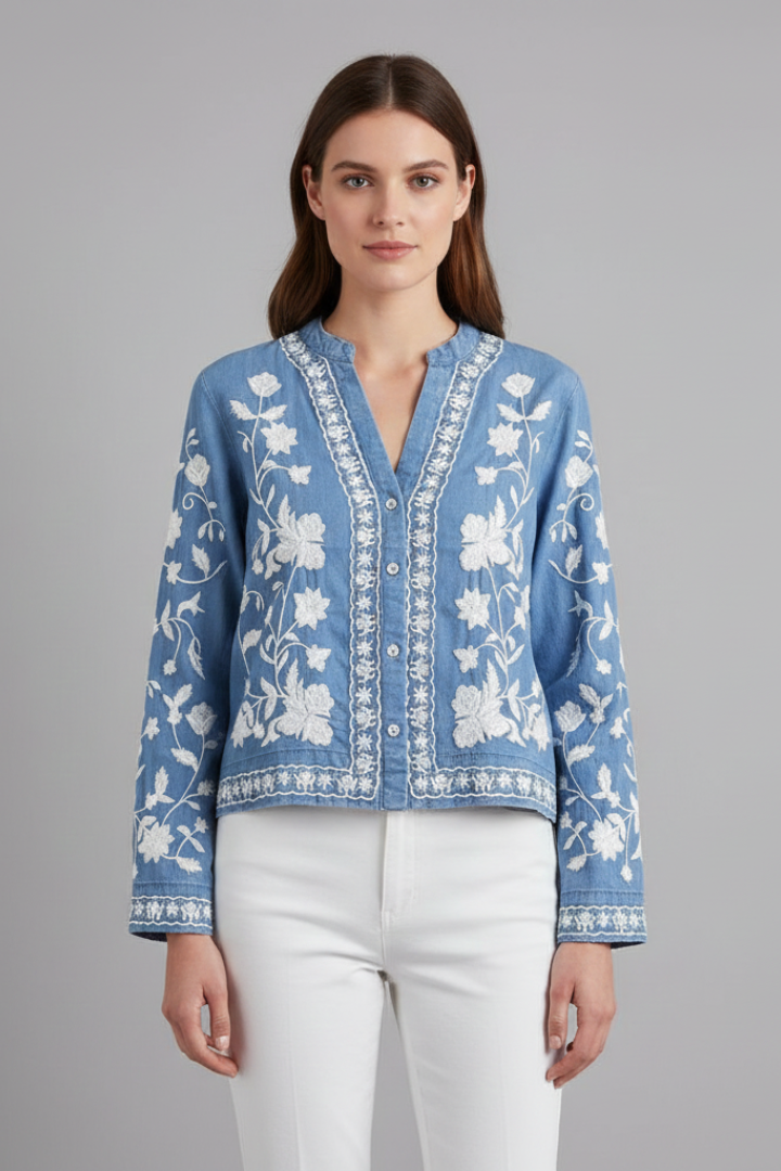 Glyra | Bestickte Boho-Bluse