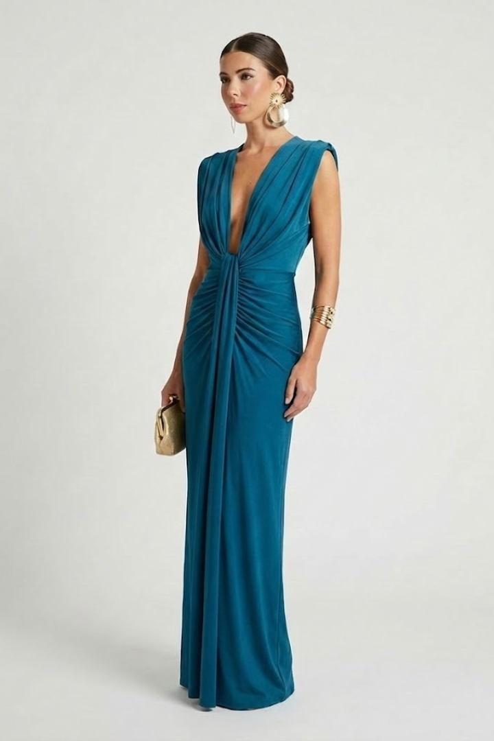 Ismira | Falten-Maxikleid