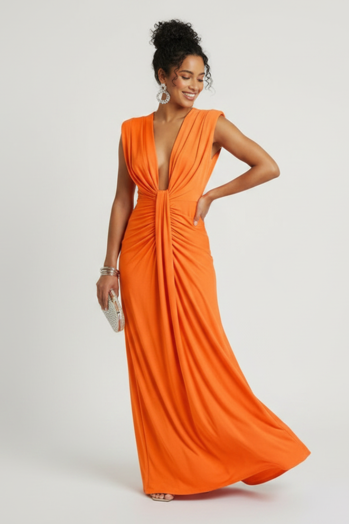 Ismira | Falten-Maxikleid