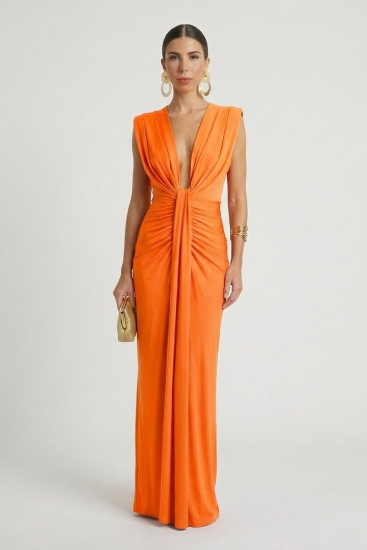 Ismira | Falten-Maxikleid
