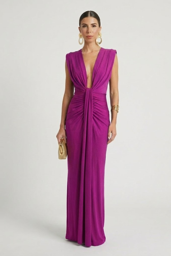 Ismira | Falten-Maxikleid
