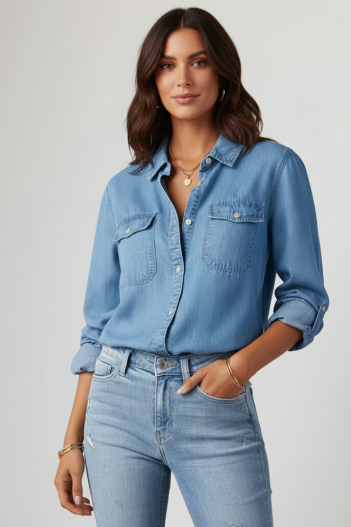 Liora | Langarm Denim-Hemd