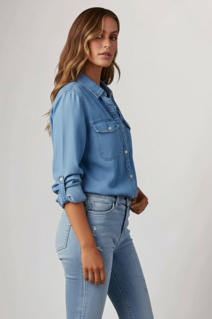 Liora | Langarm Denim-Hemd