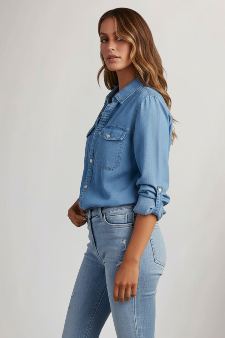 Liora | Langarm Denim-Hemd