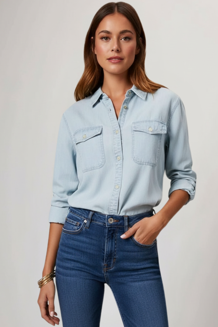 Liora | Langarm Denim-Hemd