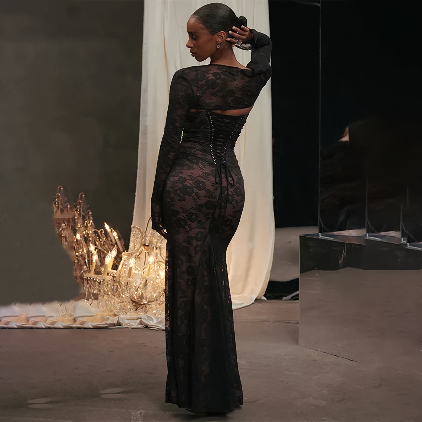Marika | Elegantes Spitzen-Maxi-Kleid