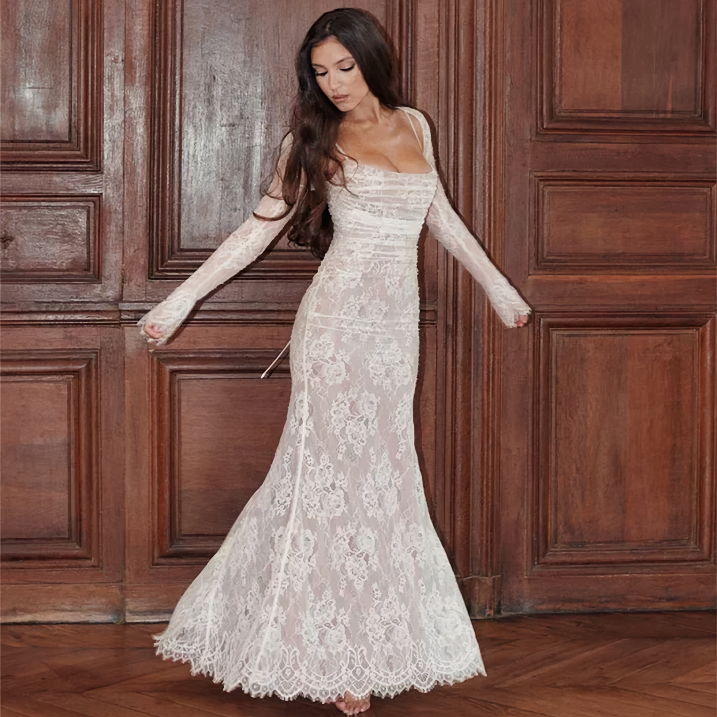 Marika | Elegantes Spitzen-Maxi-Kleid
