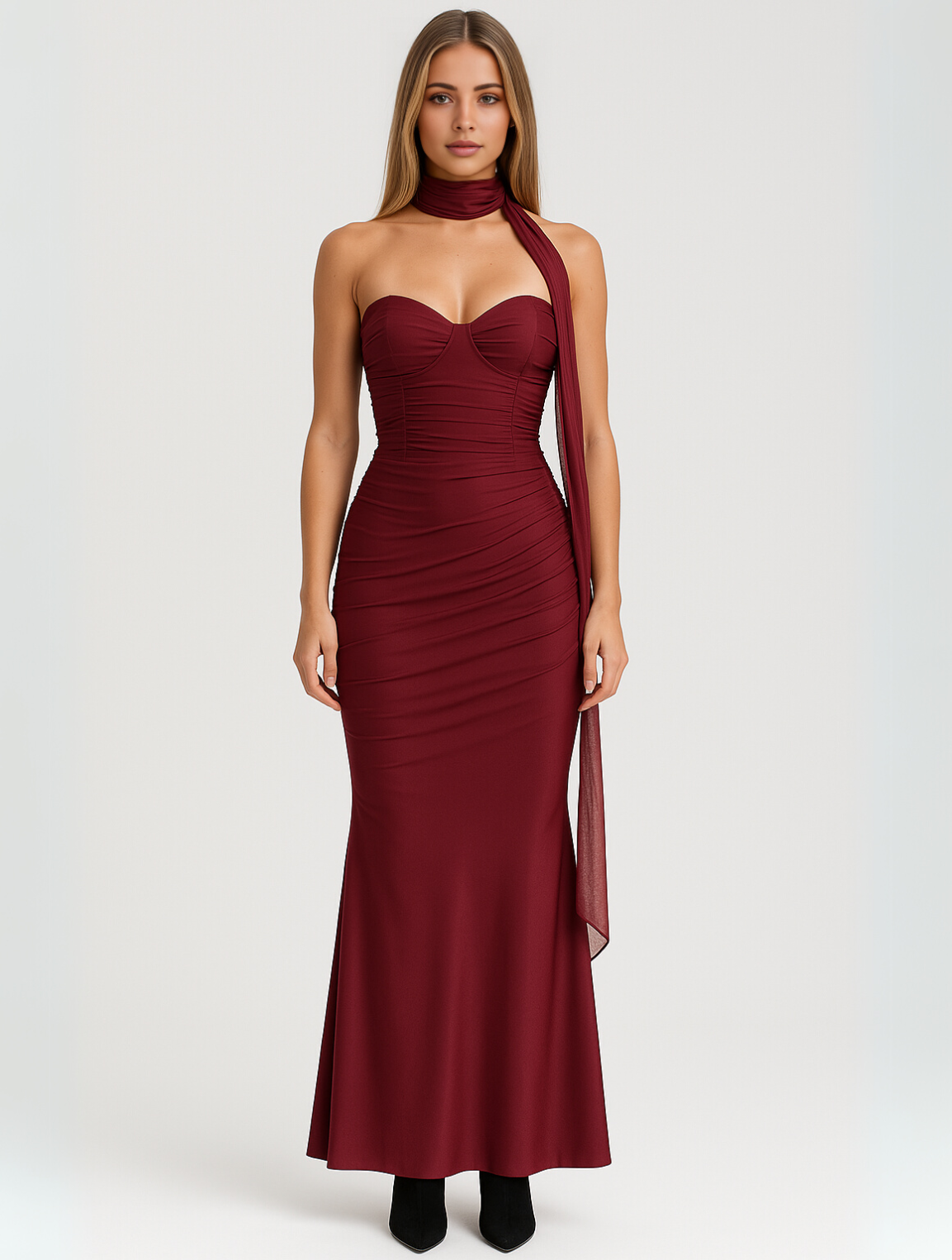Mireille | Elegantes Strapless Maxi-Kleid