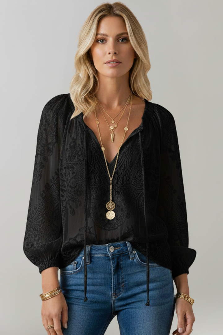 Nerisse | Transparente Häkel-Bluse