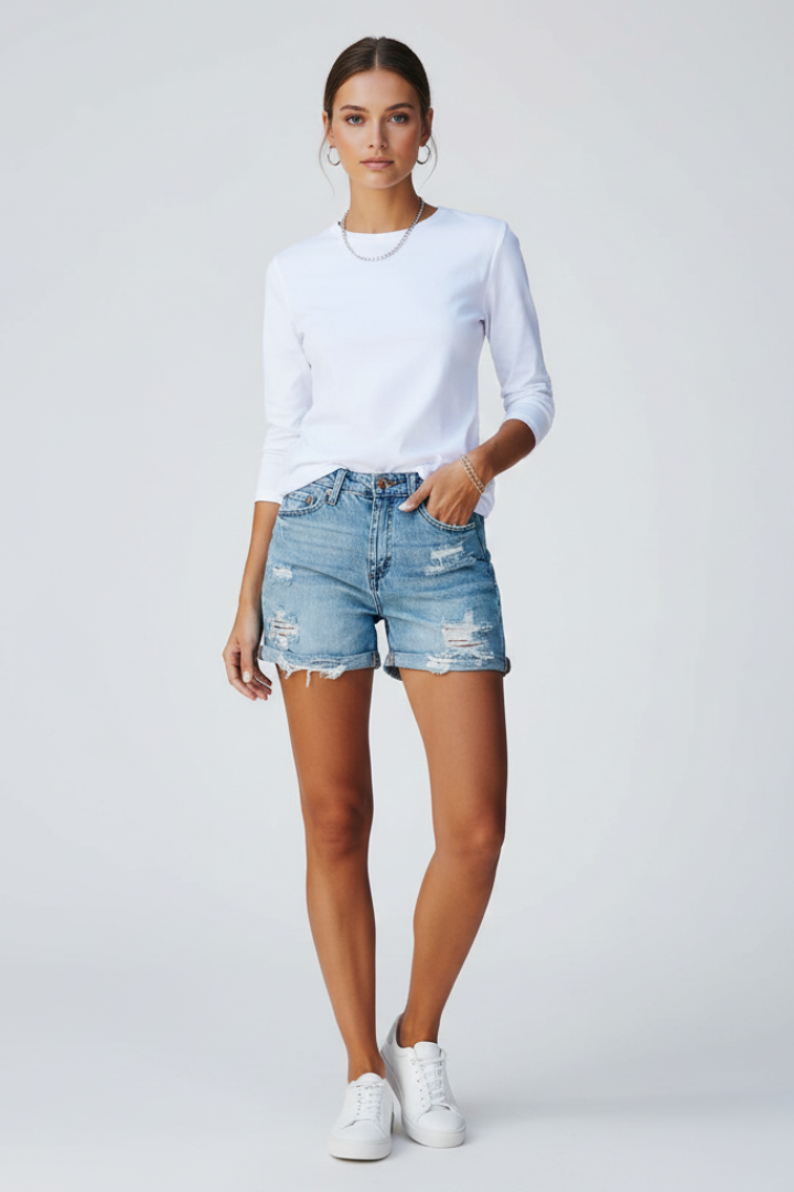Olyssa | Destroyed Jeans-Shorts