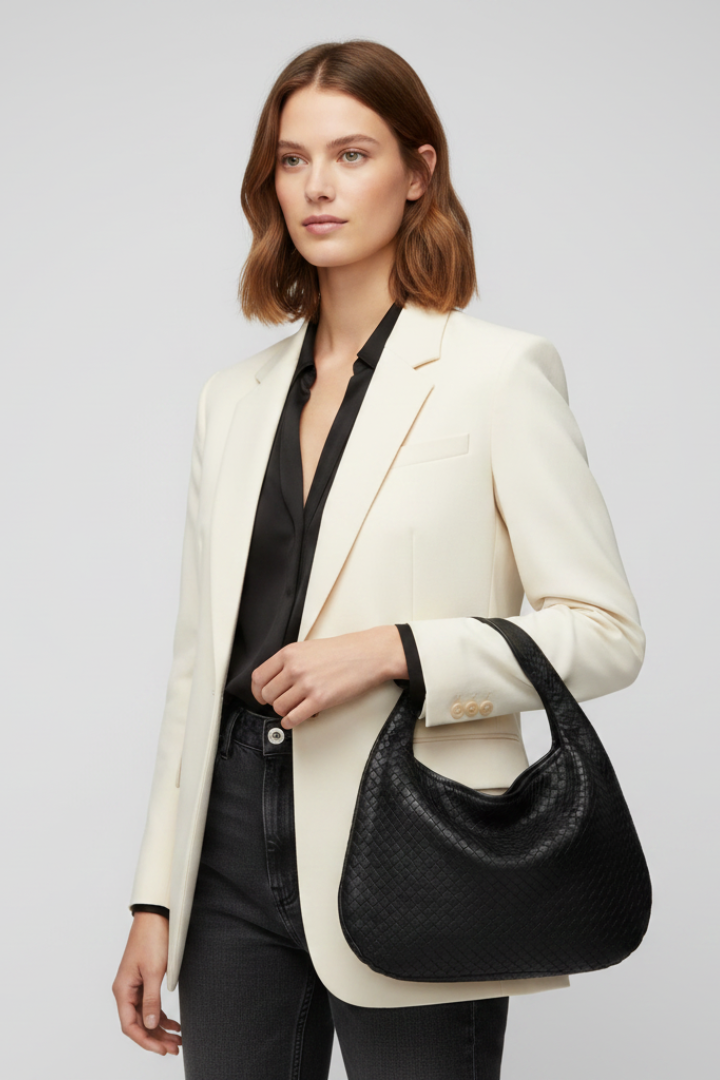 Orvia Geflochtene Hobo-Tasche aus Premium Veganleder - Saliénne
