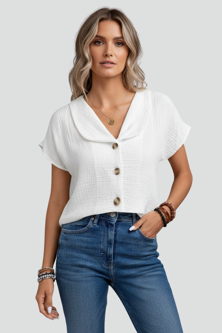 Romina | Kurzarm-Knopfbluse