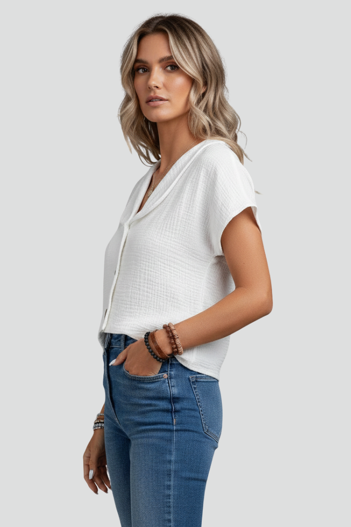 Romina | Kurzarm-Knopfbluse