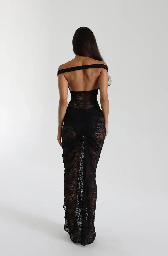 Oriana | Elegantes Midi-Spitzenkleid