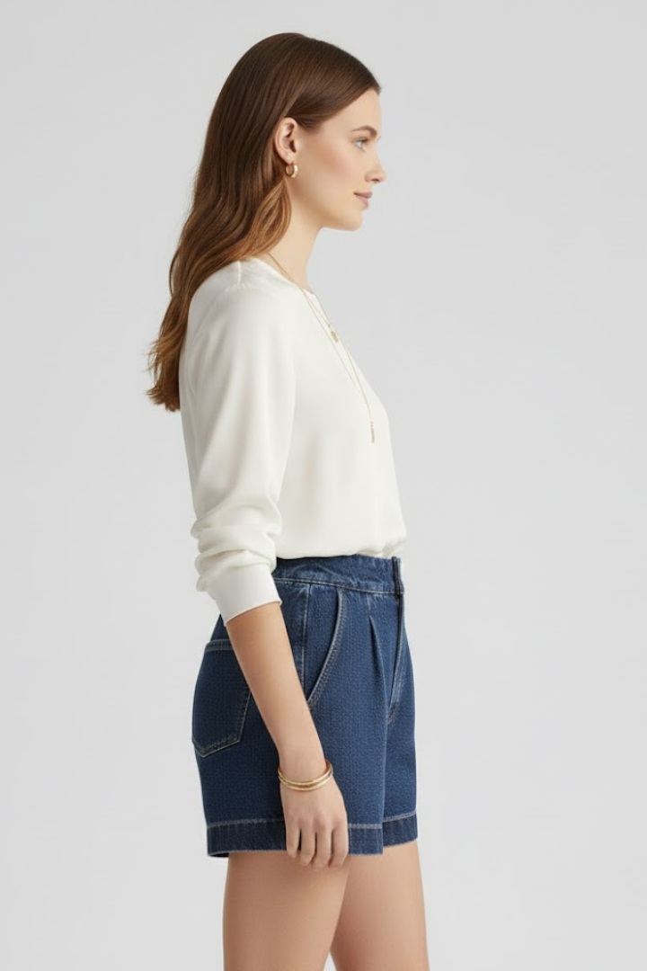 Serelle | Hochbund Denim-Shorts
