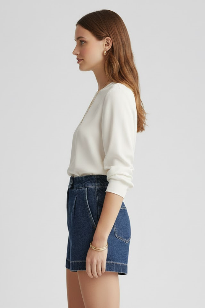 Serelle | Hochbund Denim-Shorts