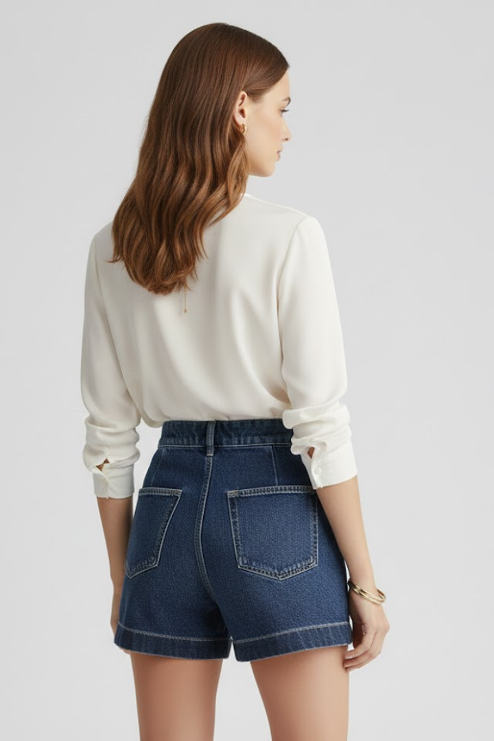 Serelle | Hochbund Denim-Shorts