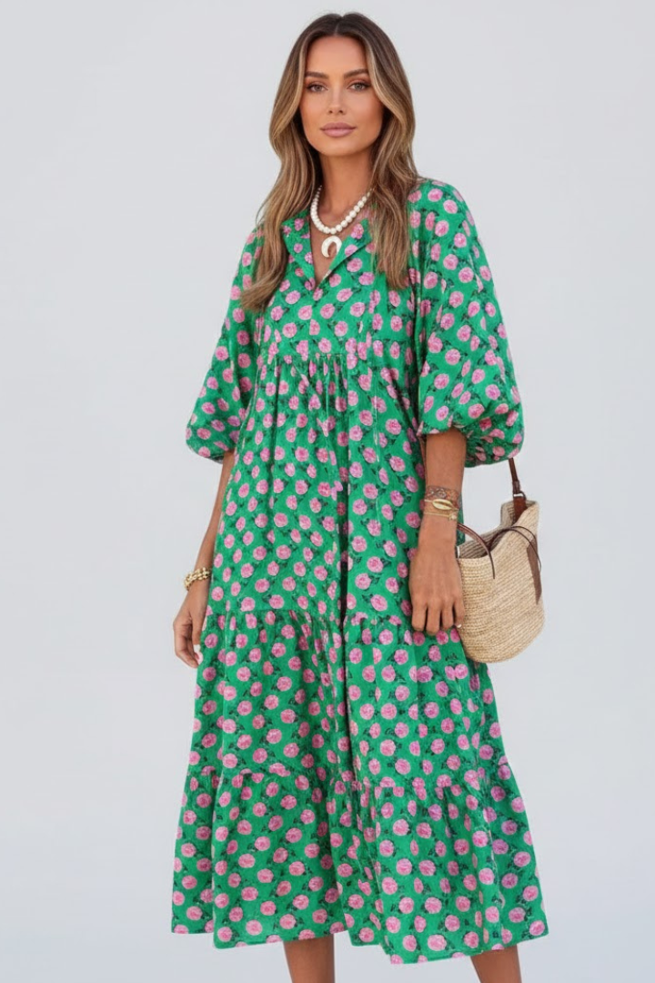 Vaenya | Gestuftes Maxikleid