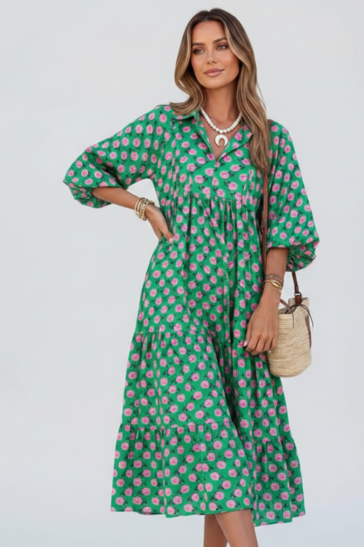 Vaenya | Gestuftes Maxikleid