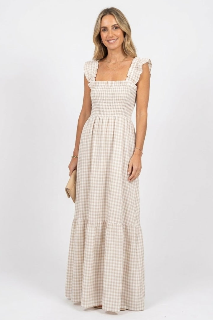 Valeska | Karo-Maxikleid