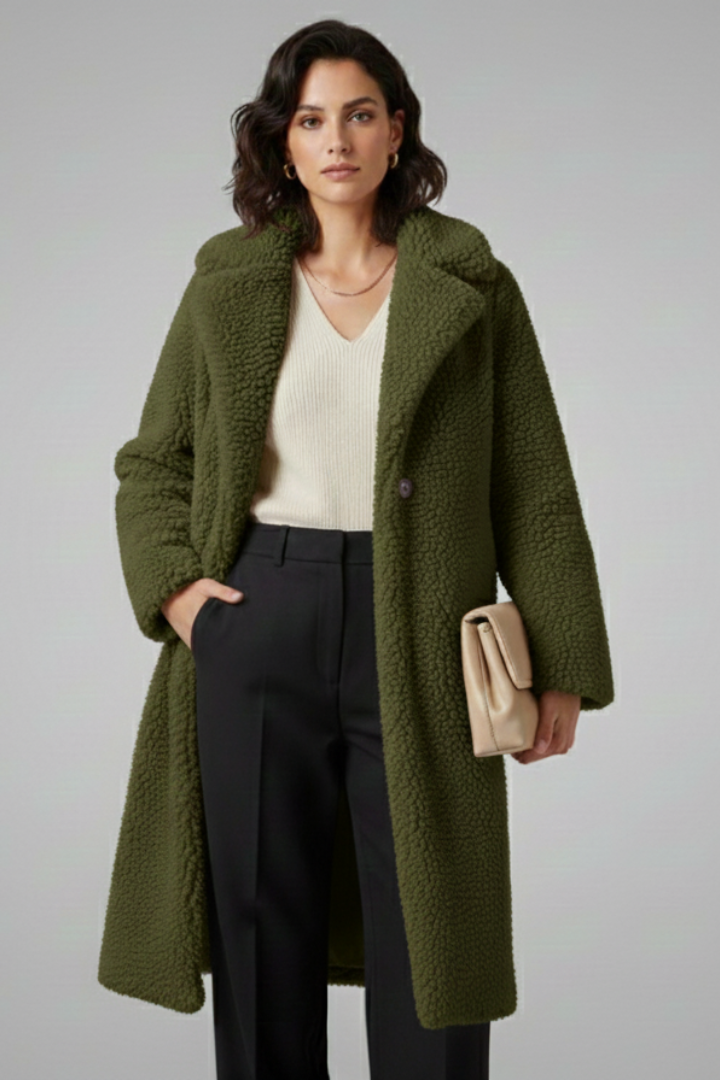 Evelyn | Langer Fleece-Mantel