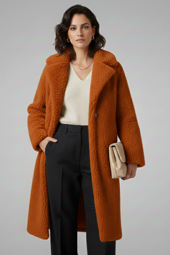 Evelyn | Langer Fleece-Mantel