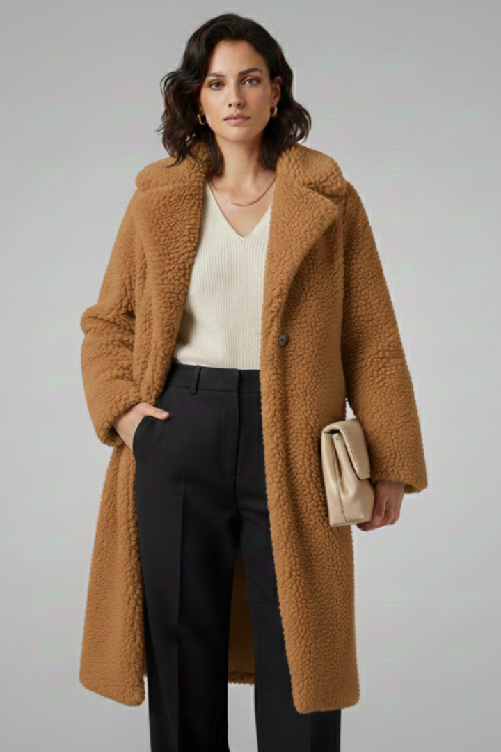 Evelyn | Langer Fleece-Mantel