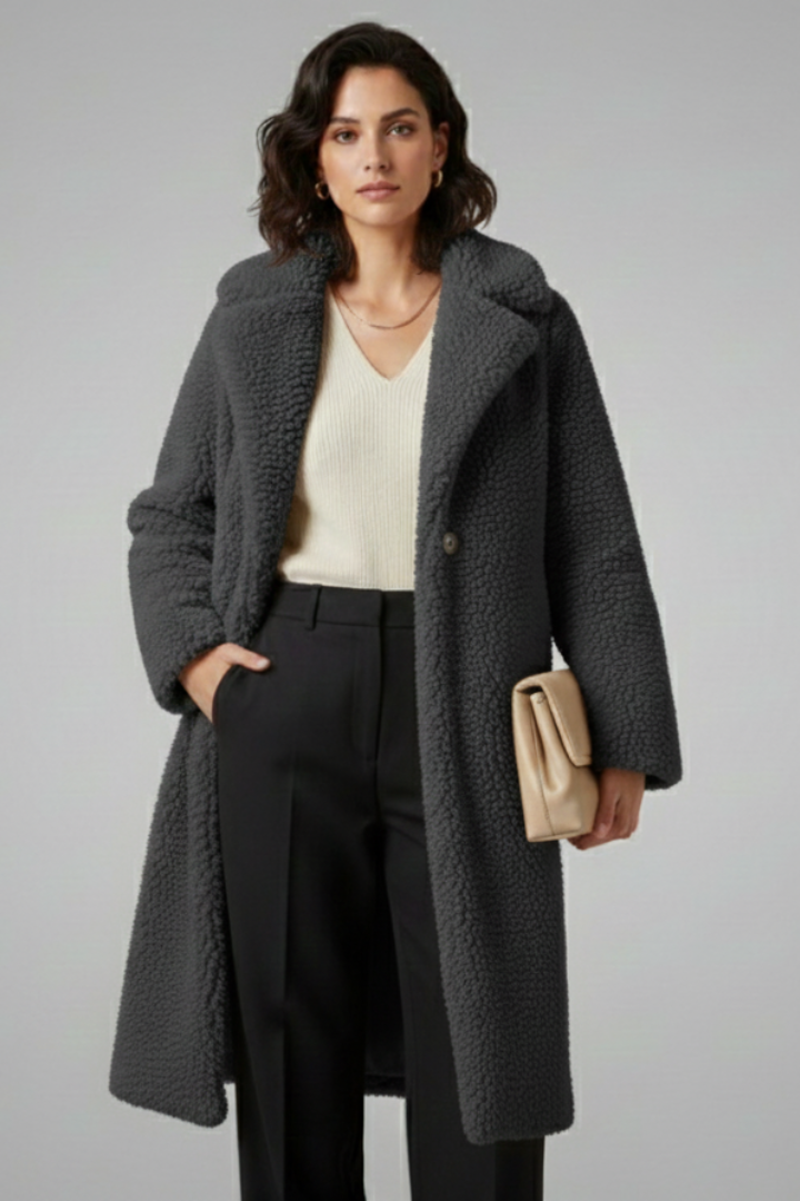 Evelyn | Langer Fleece-Mantel